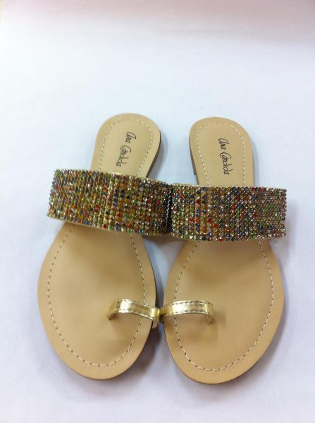 Rasteira Dourada - Strass